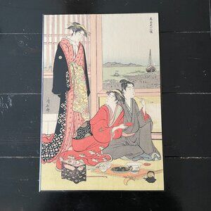 japanese wood block print on wood